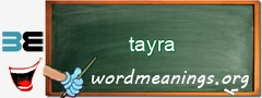 WordMeaning blackboard for tayra